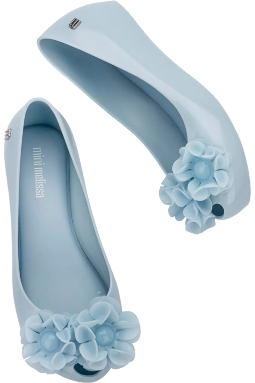 Детские туфли балетки с цветочными аппликациями Springtime Mini Melissa, синий — фото 4