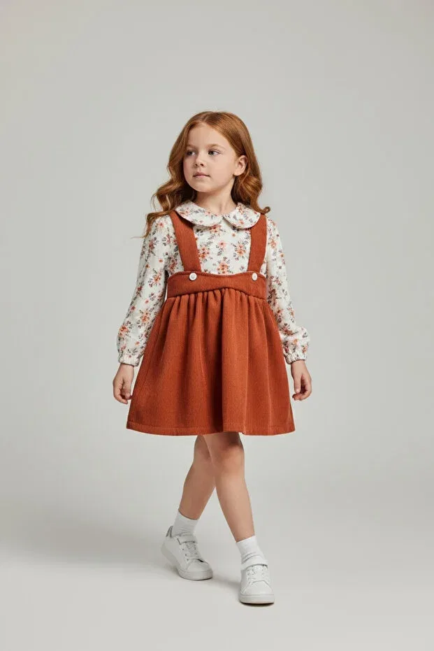Детское платье-жилет из вельвета с длинным рукавом Neva Baby&Kids, Brown