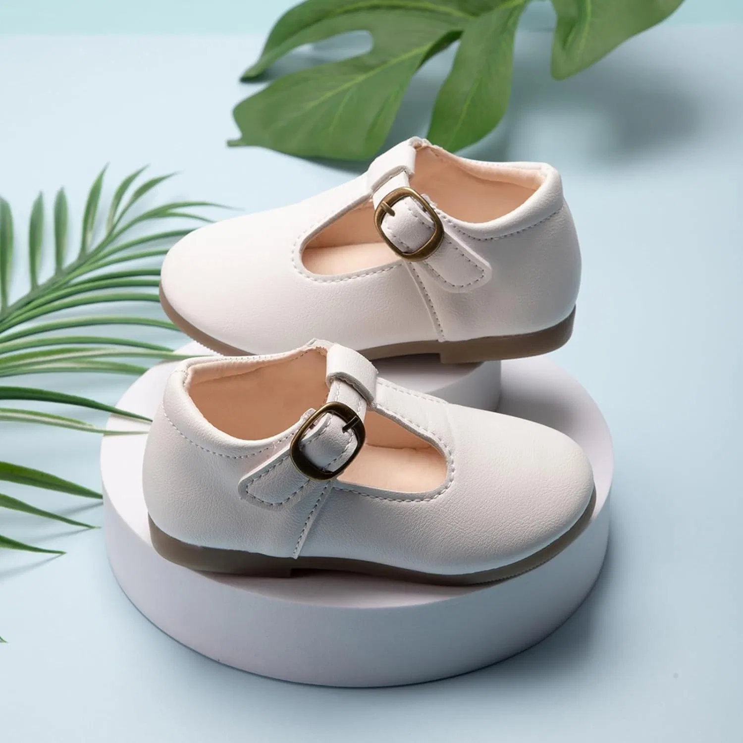 Детские туфли Мэри Джейн для девочек Classic Mary Jane Dress Shoes Ballet Oxford Flats, White — фото 2