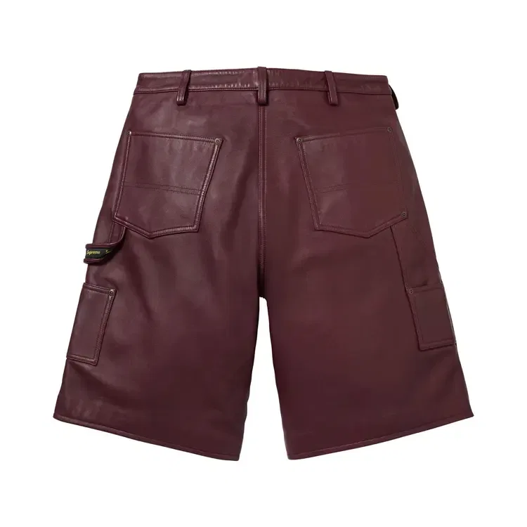 Шорты Supreme Leather Double Knee Painter Short, красный — фото 2