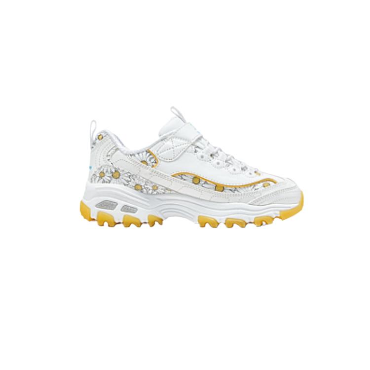 Skechers Kids Скользоустойчивые амортизаторы низкие детские повседневные кроссовки white yellow kids' — фото 2