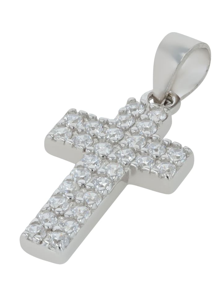 

Adeliás Женский кулон - Крест. Кулон в виде креста из серебра 925 пробы с кубическим цирконием в серебряной оправе