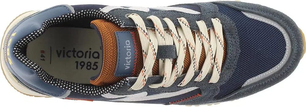 Мужские низкие кроссовки Victoria 1985 Low-Top Leggera из нейлона, цветной и натуральной кожи с ретро-логотипом, артикул 8802111, Navy Blue — фото 4