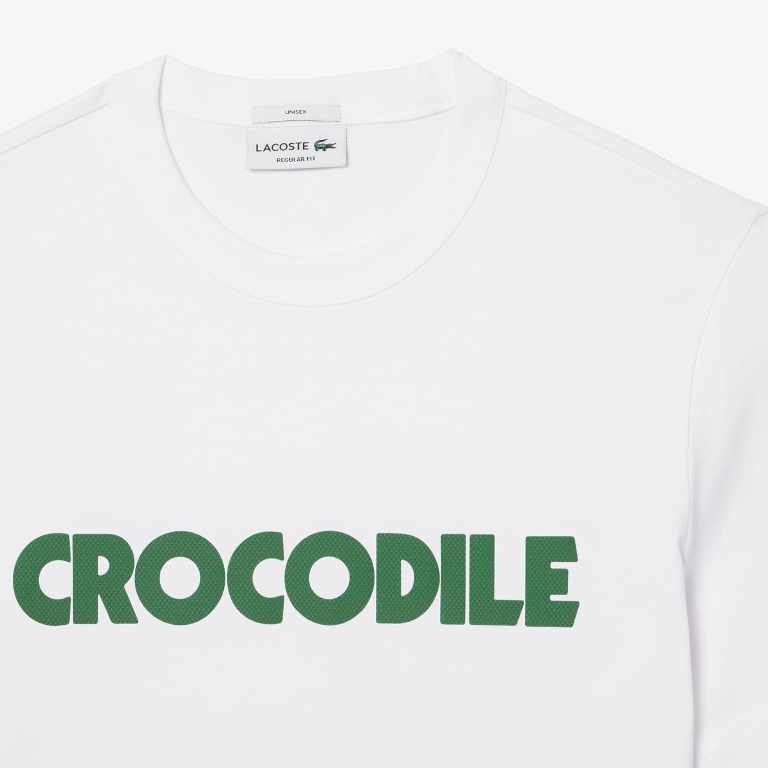 Футболка Lacoste Unisex-Adult с коротким рукавом, свободного кроя, с надписью «крокодил», White — фото 2