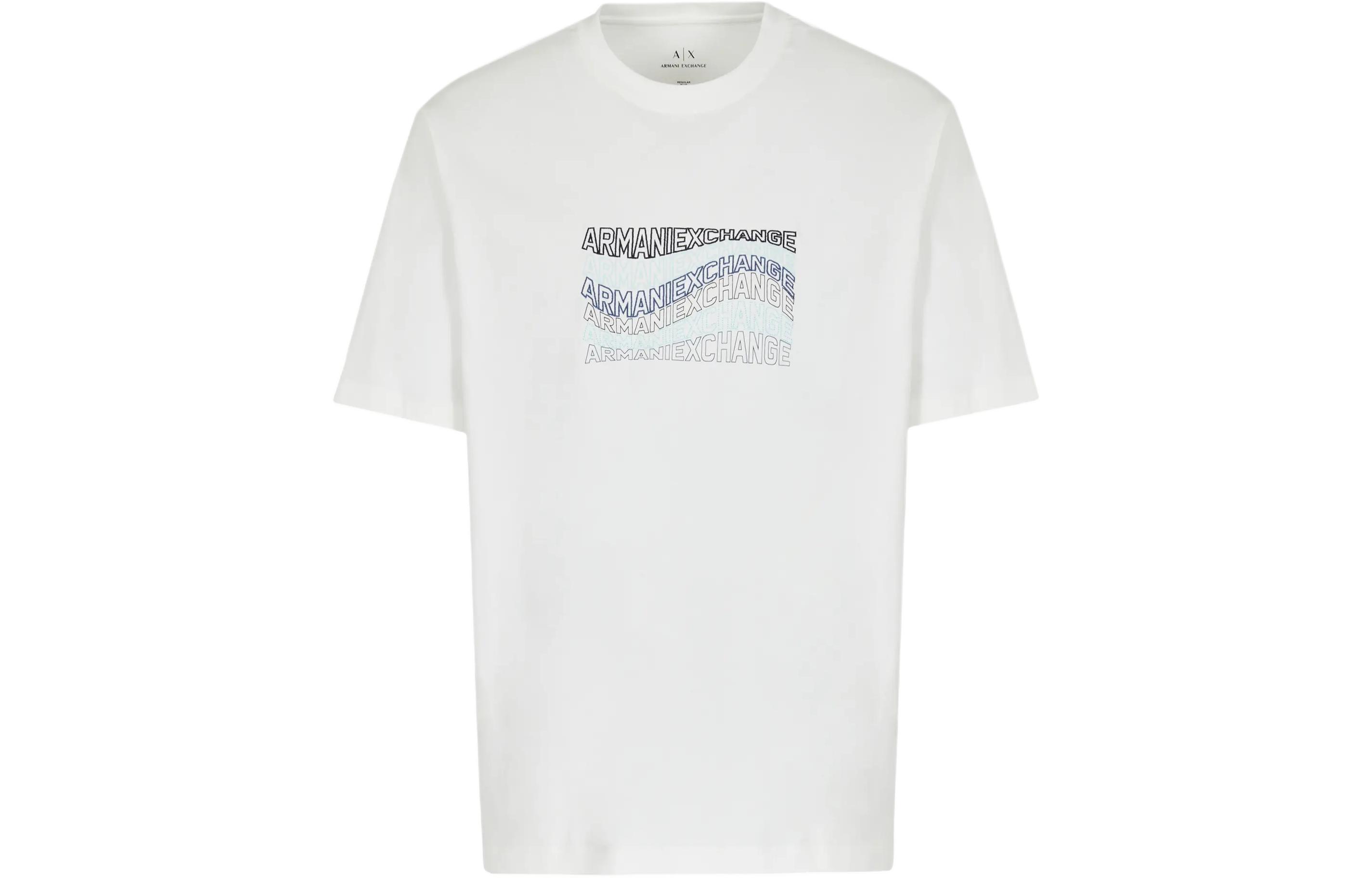 

Футболка из хлопка с вышитым логотипом ARMANI EXCHANGE, белый