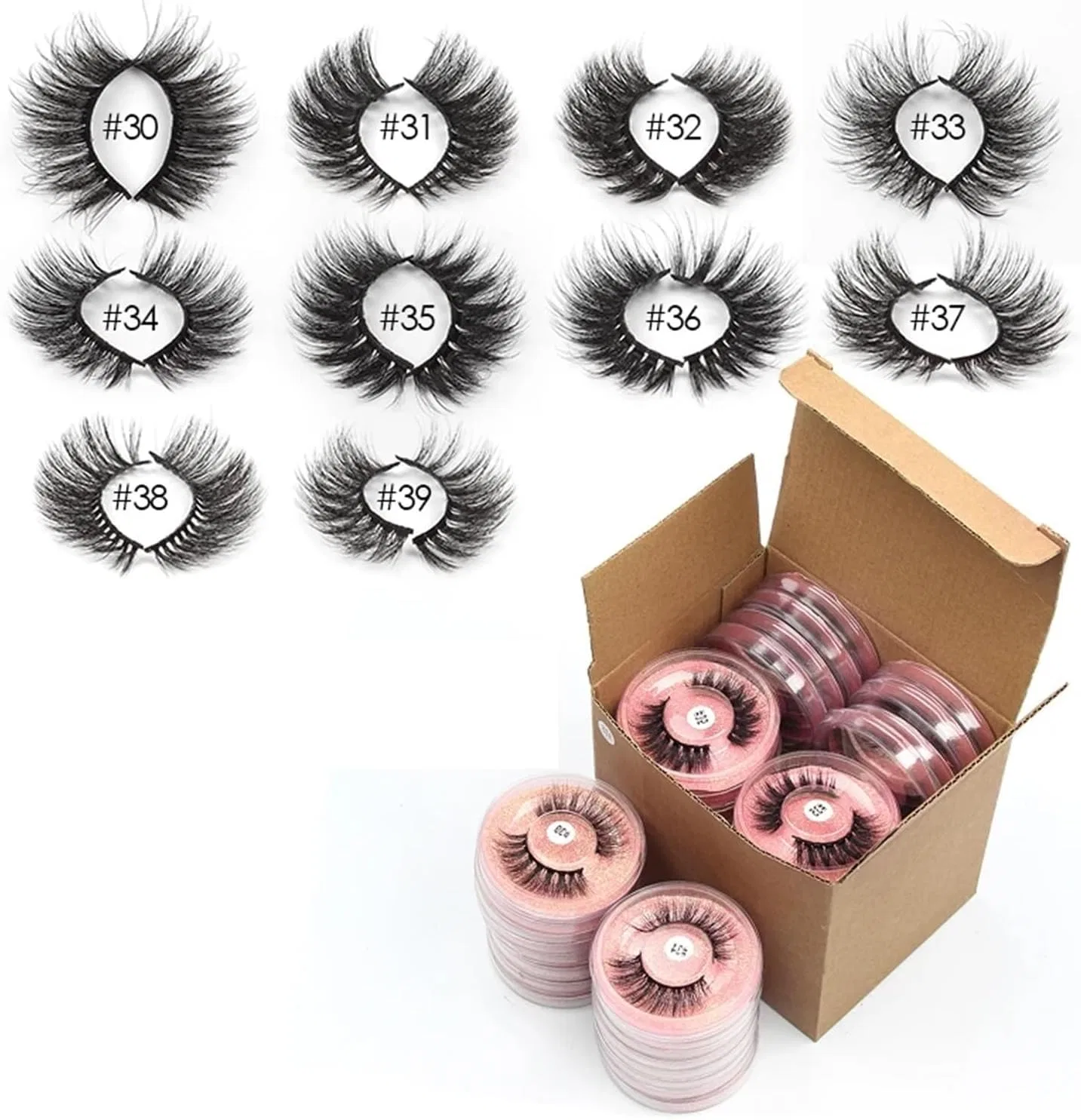 Накладные ресницы UAMOU Pink Mix 30 пар 13-17мм