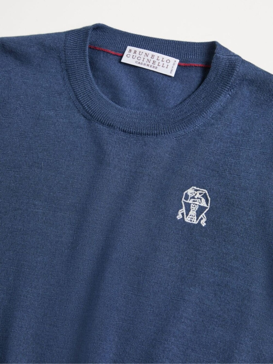 Свитер из шерсти и кашемира с вышивкой Brunello Cucinelli Kids, синий — фото 3
