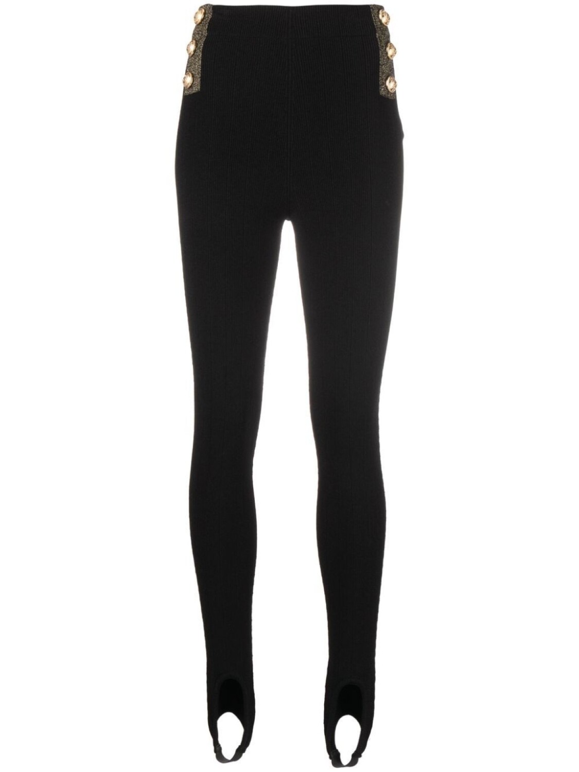 

Balmain button-embellished stirrup leggings, черный