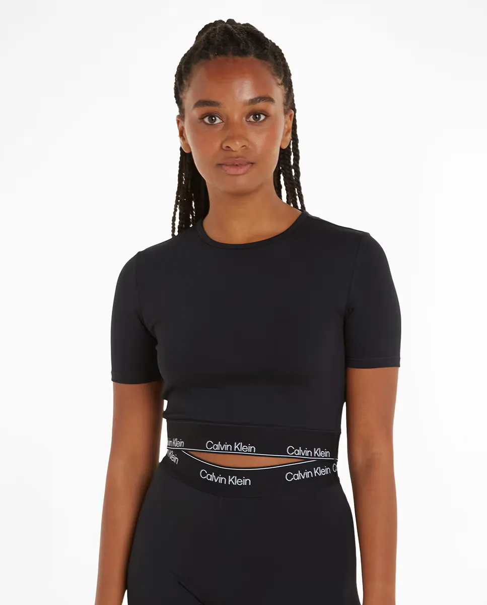 

Укороченная спортивная футболка Calvin Klein, черный