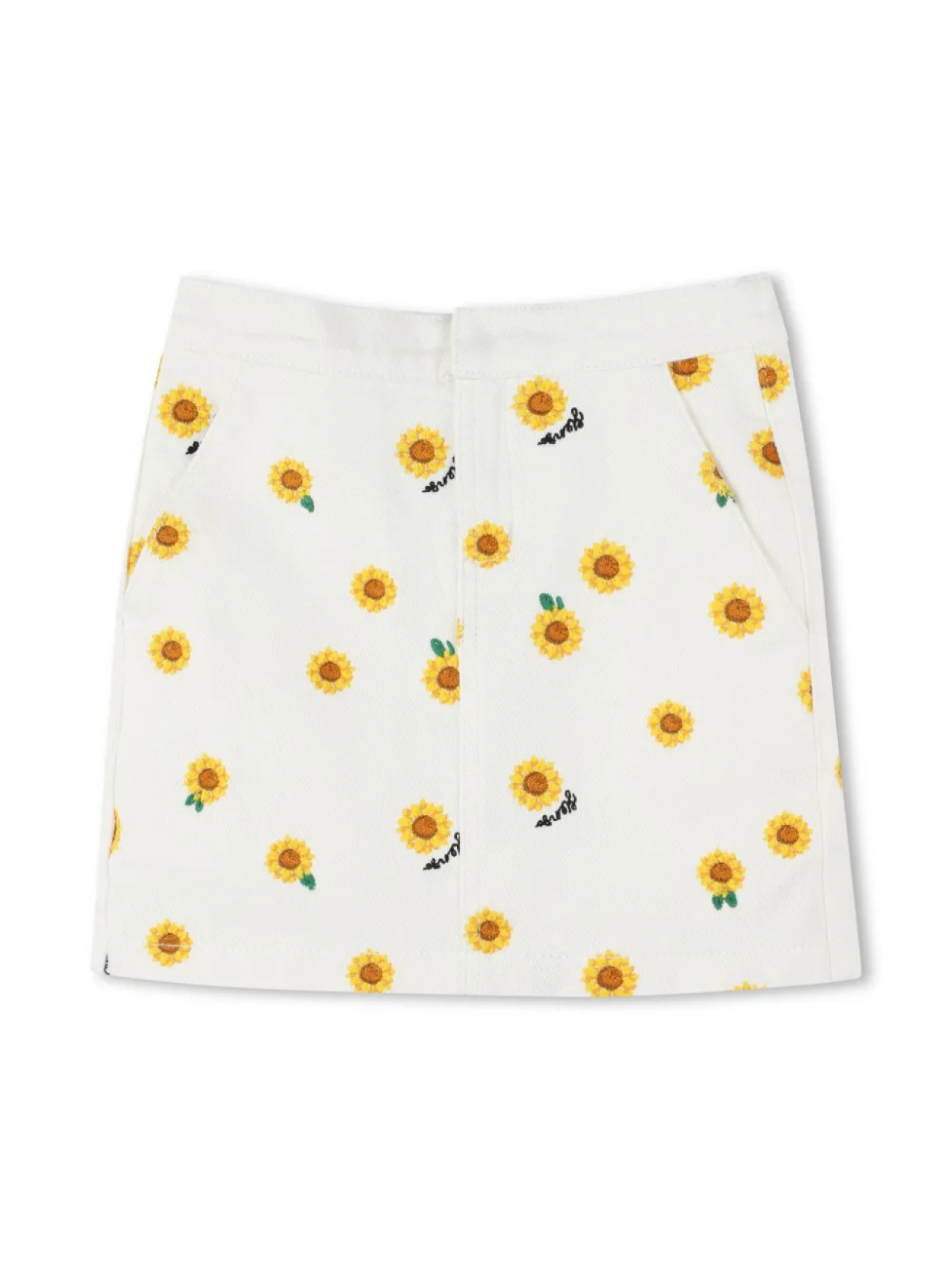 

Kenzo Kids юбка с цветочной вышивкой, белый