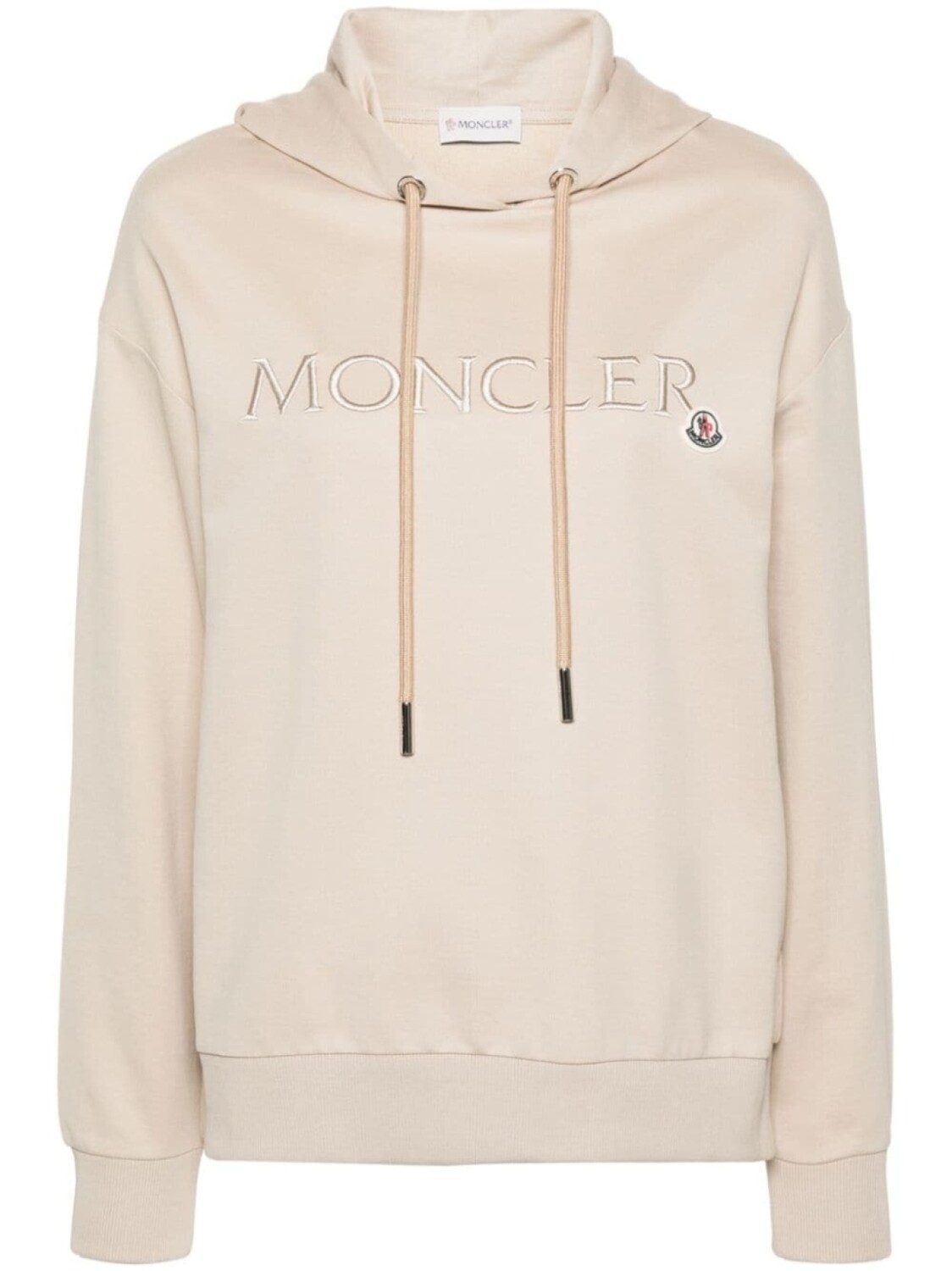 

Moncler худи с вышитым логотипом, нейтральный цвет