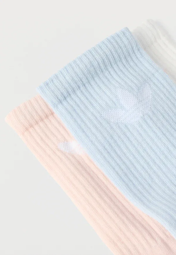 Носки Adidas Originals 3 pack, белый/кристально-голубой/песочный розовый — фото 2