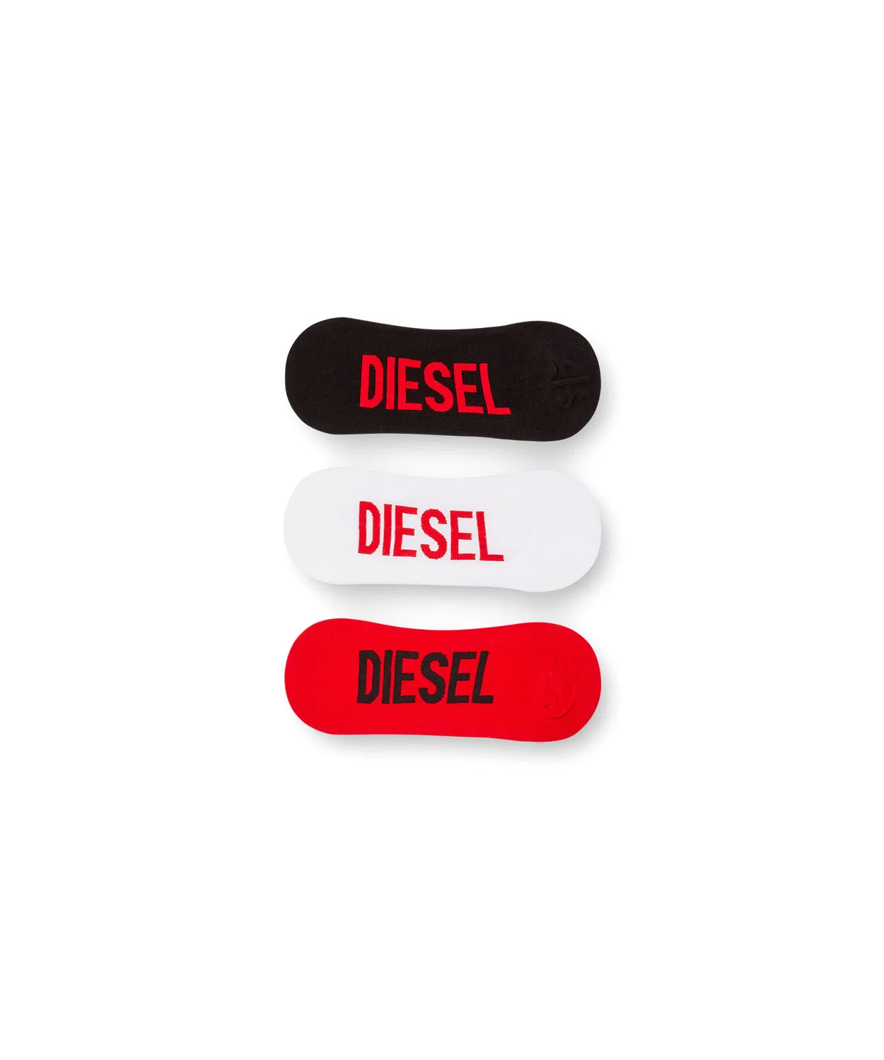 Футкаверы мужские 3 пары Diesel с логотипом, хлопок, черные