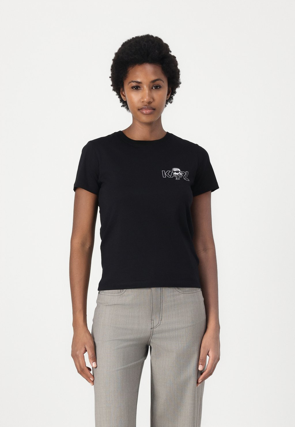 

Футболка с принтом IKON SEASONAL SLIM FIT KARL LAGERFELD, черный