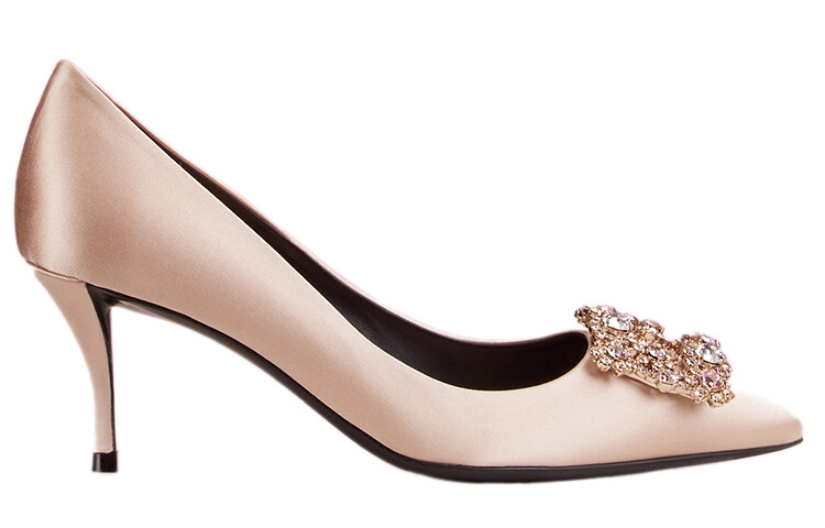 Женские туфли на высоком каблуке Roger Vivier Flower со стразами — фото 2