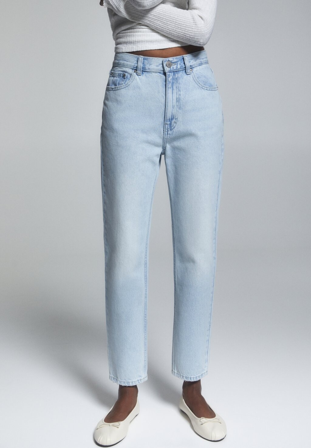 

Джинсы Straight Leg MOM PULL&BEAR, цвет blue denim