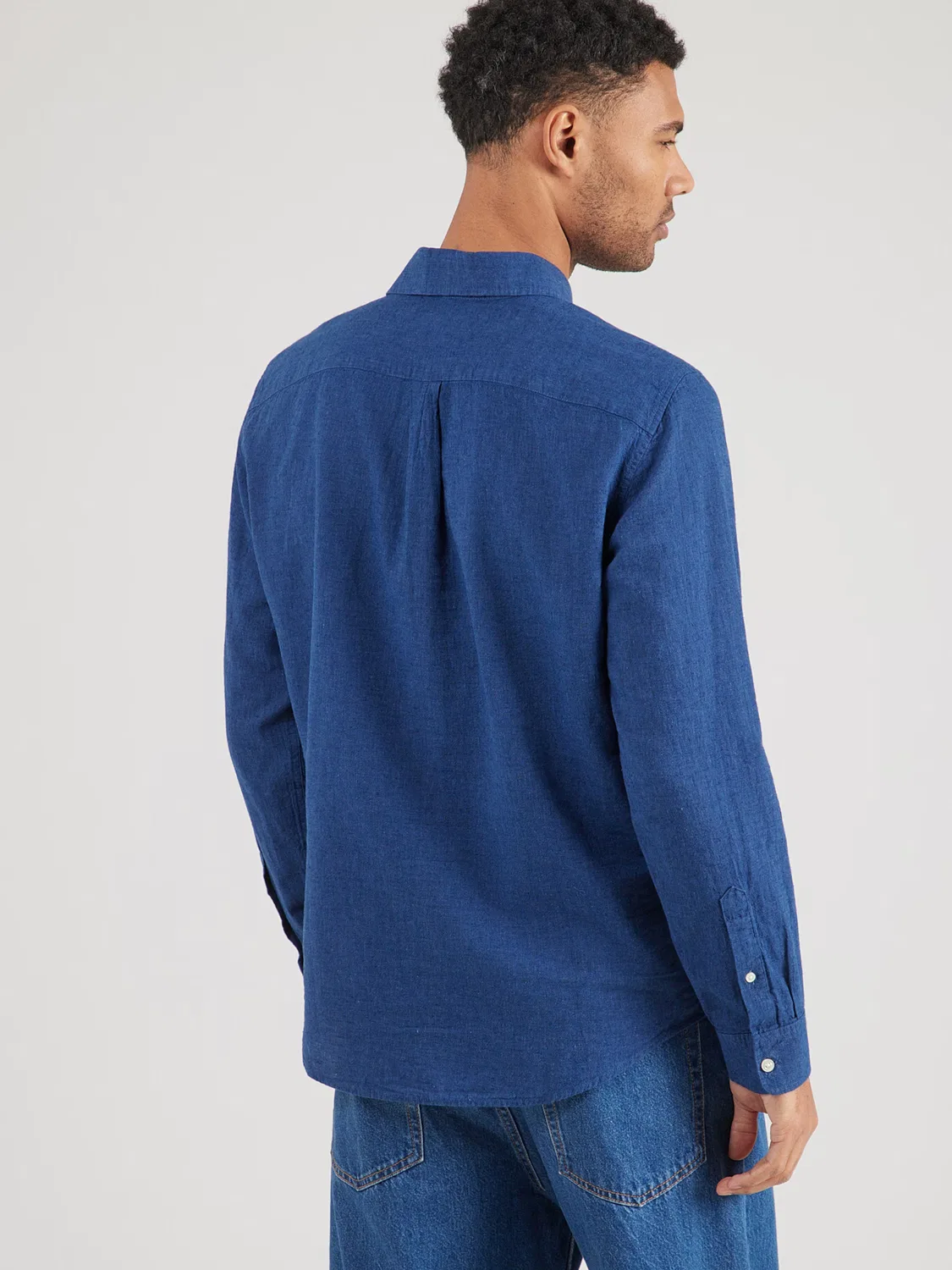 Рубашка Gap Regular fit на пуговицах, цвет генциана — фото 3