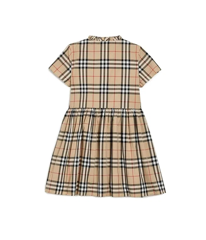 Платье с узором Rose Dress Burberry Kids, Sand IP Check — фото 2