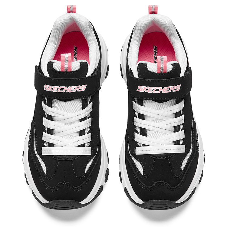 Skechers Низкие, износостойкие, амортизирующие детские кроссовки, цвет: черный, розовый — фото 4