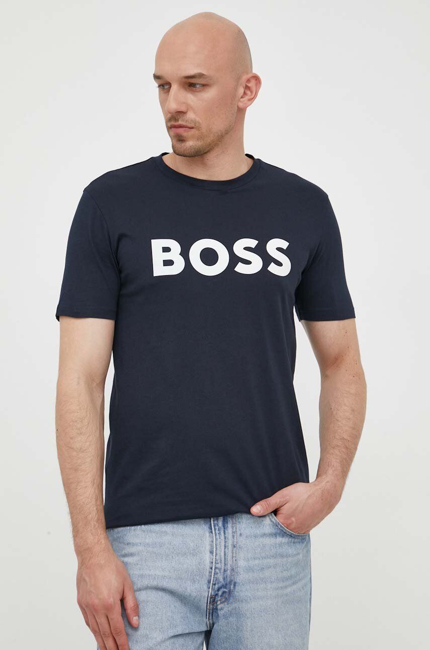 BOSS BOSS CASUAL хлопковая футболка Boss Orange, темно-синий — фото 2