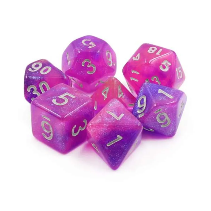 

Набор Poly — Royal Aurora с серебром (7), Dice Sets - Resin/Acrylic - Rainbow & Multi-Colored (Foam Brain Games)