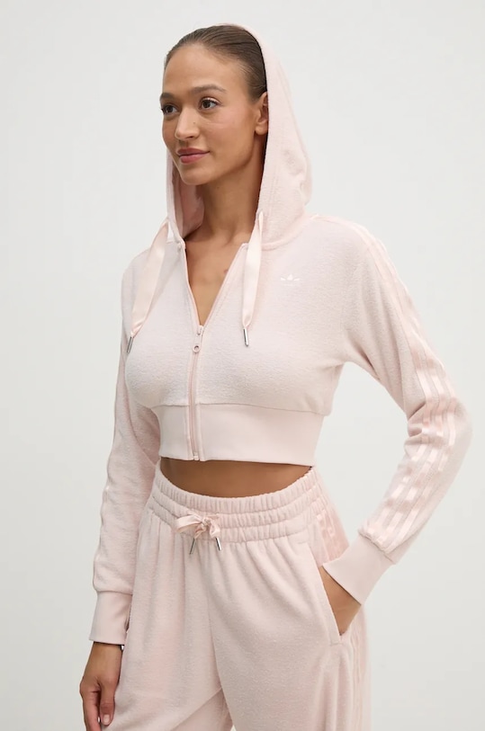 

Толстовка Femme Galore с коротким капюшоном на молнии Adidas Originals, розовый