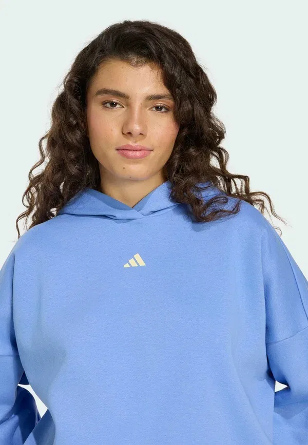 Толстовка с капюшоном Adidas Sportswear 3 Stripes Studio, синий фьюжн — фото 3