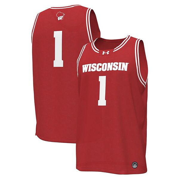 

Мужская баскетбольная майка wisconsin badgers #1 red Under Armour