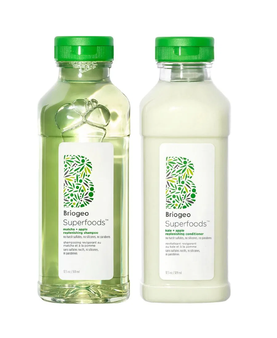Набор из 2 средств: шампунь и кондиционер Superfoods Matcha, Apple + Kale Briogeo
