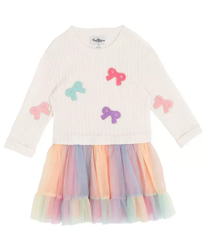 

Платье-пачка с вязаным узором для девочек 2T-6X Rare Editions, белый