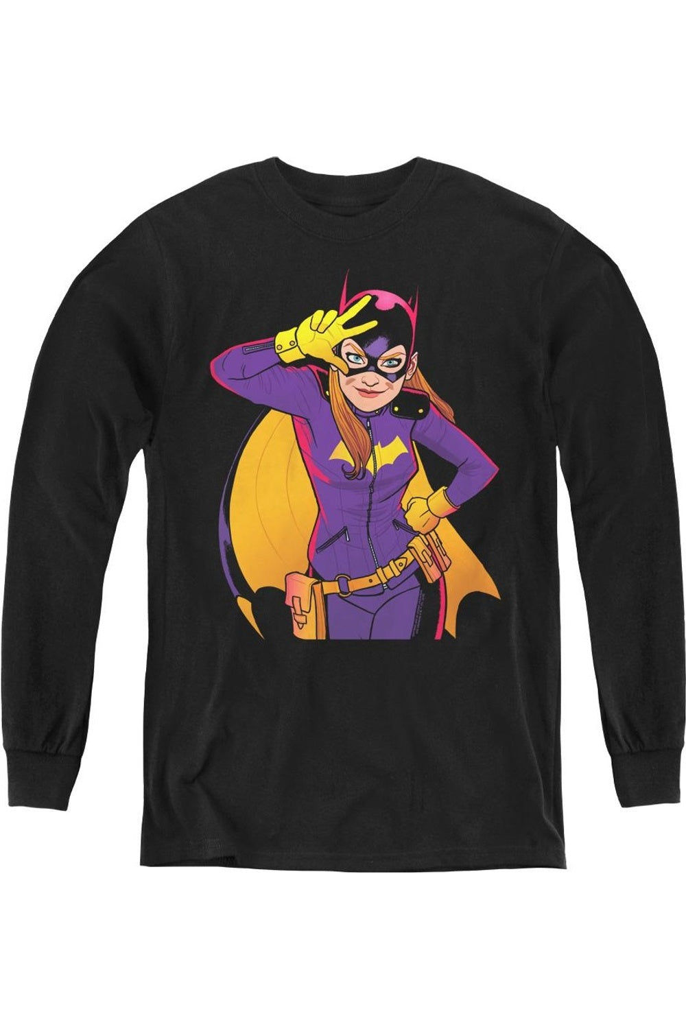 

Футболка с длинным рукавом Batman и Batgirl для молодежи Gildan, черный