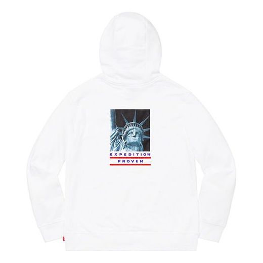 

Толстовка fw19 week 10 x the north face statue of liberty hooded sweatshirt white Supreme, белый