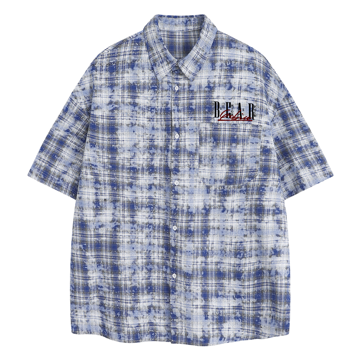 

Футболка Unisex BEAR UNION, красная разноцветная клетка