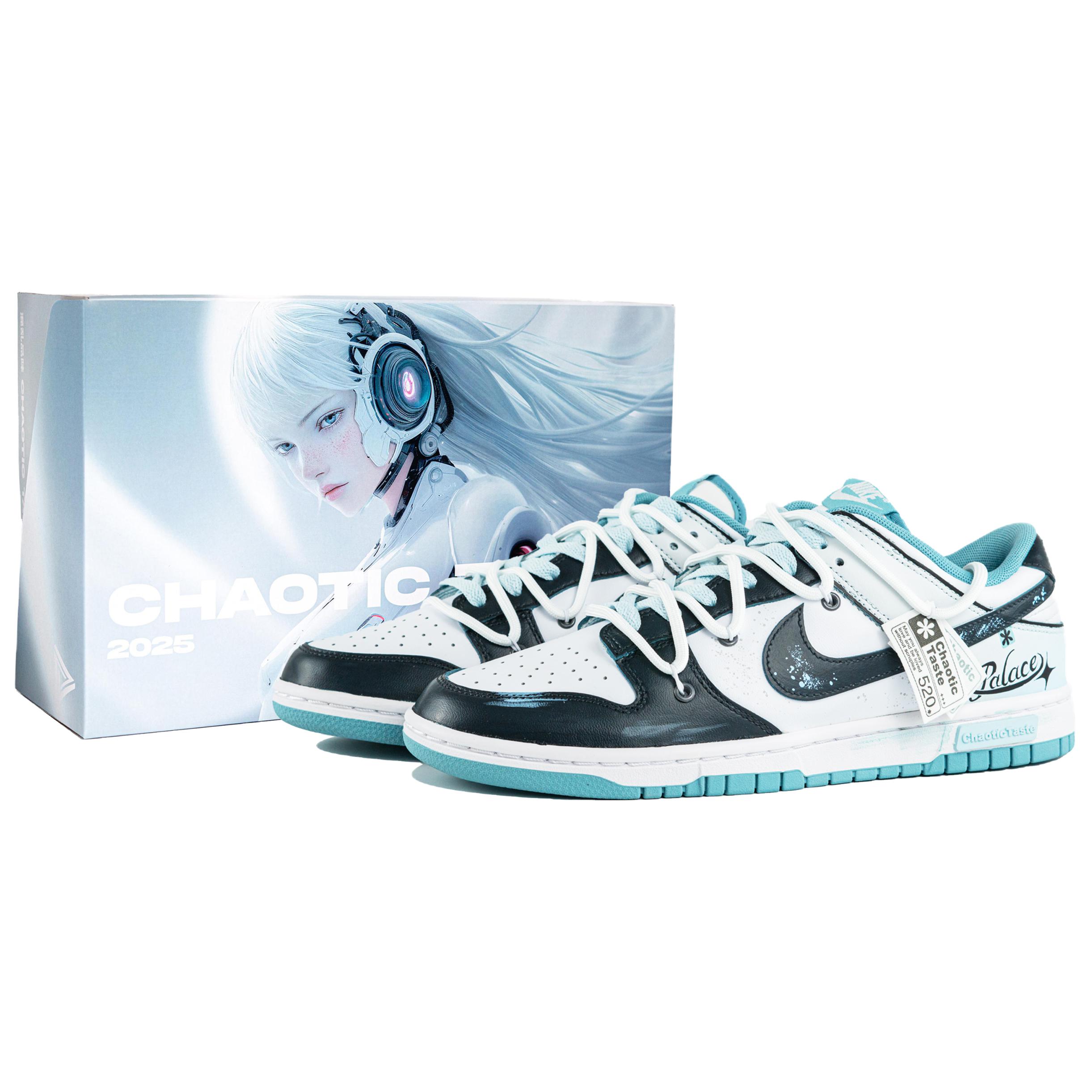 

Nike Низкие скейтбордистские кроссовки Dunk, унисекс, сине-бело-черный