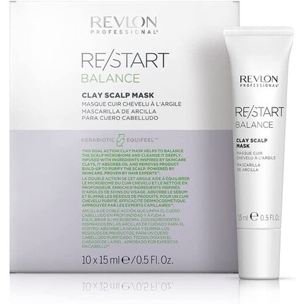 Профессиональная маска для кожи головы Re/Start Balance с глиной, 10 х 15 мл, Revlon — фото 2