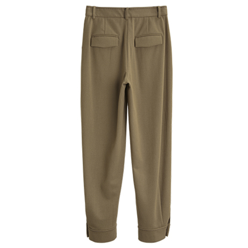 

ELLE Повседневные брюки женские Khaki Moderate Straight Fit