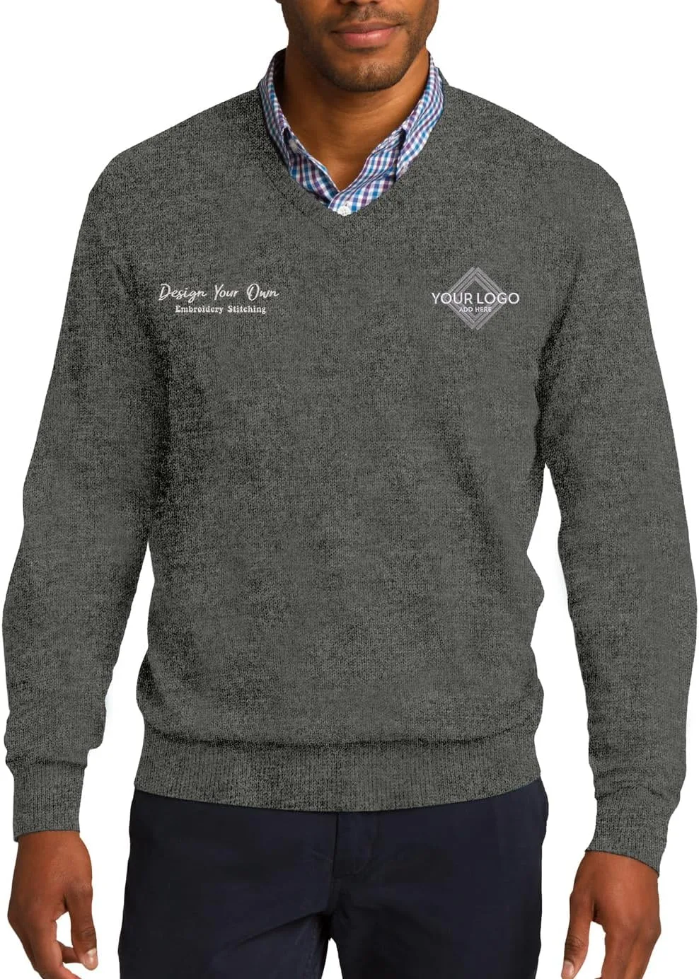 

Свитер V-Neck Sw285 с индивидуальной вышивкой INK STITCH