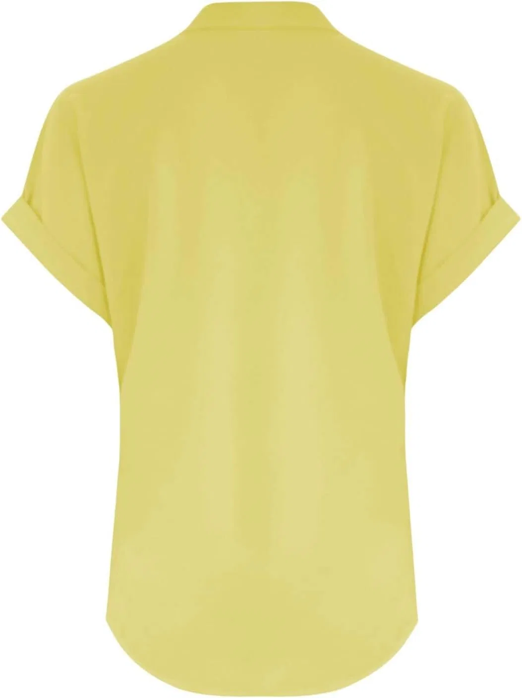 Блуза хлопок-лен, Solid Color, Yellow — фото 3
