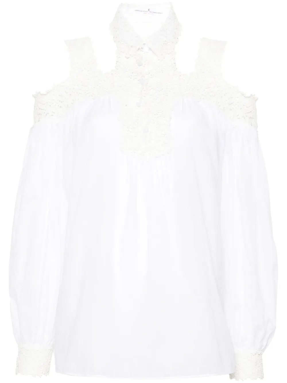 

Блузка с цветочной вышивкой Ermanno Scervino, белый