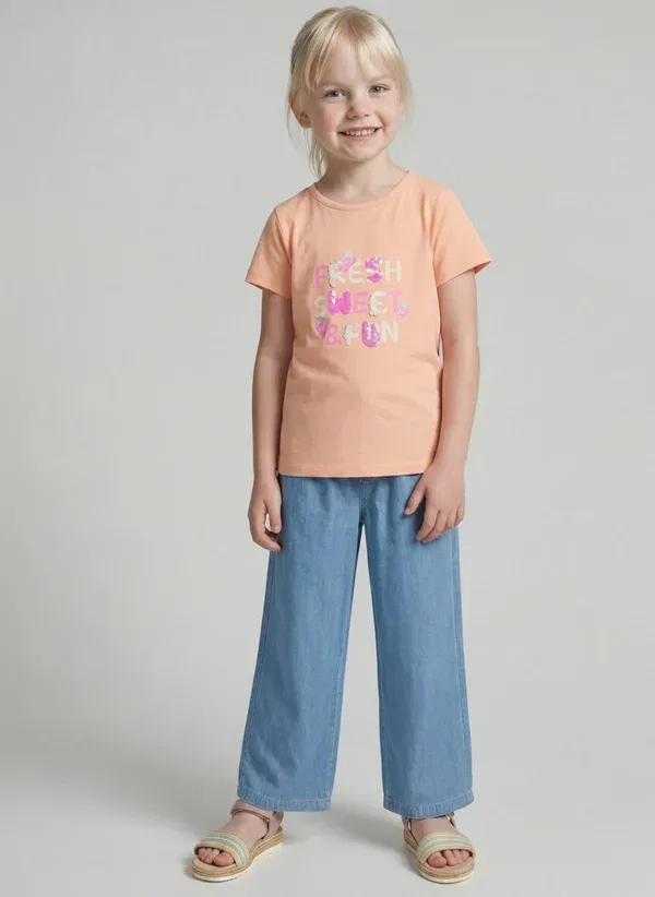 Футболка Tom Tailor t-shirt mit print print t-shirt, цвет персиковый