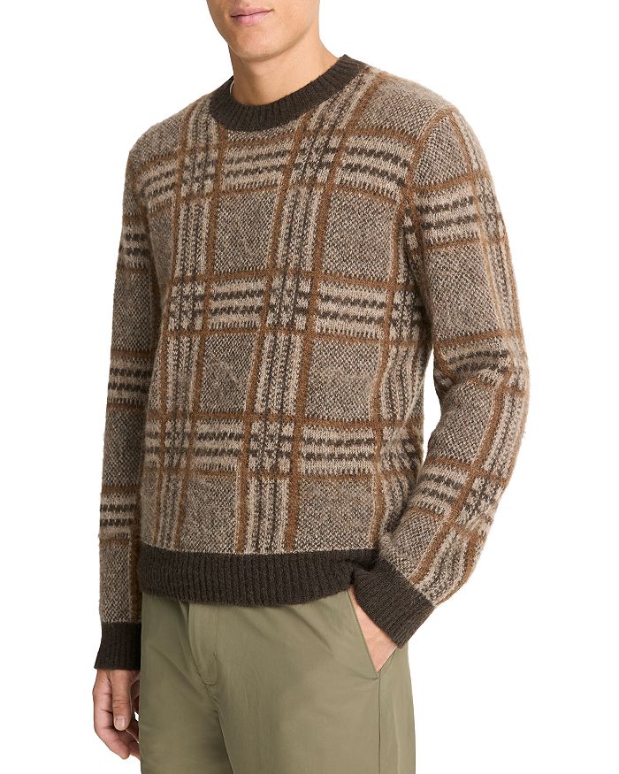 

Джемпер с круглым вырезом в клетку Glen Plaid Vince, мультиколор