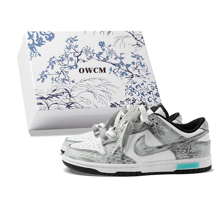 

Nike Кроссовки для скейтбординга Dunk, износостойкие, серо-белые, мужские