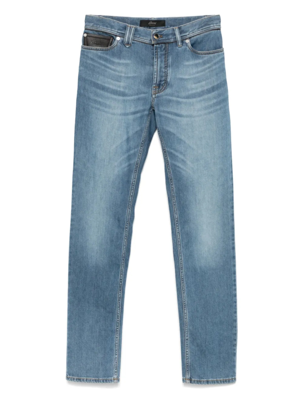 

Джинсы с тисненым логотипом Brioni, синий
