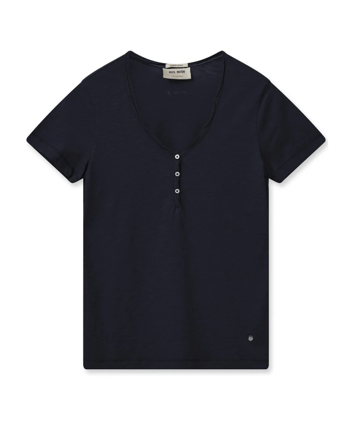 

Базовая футболка Navy Salute с V-образным вырезом. Mos Mosh, синий