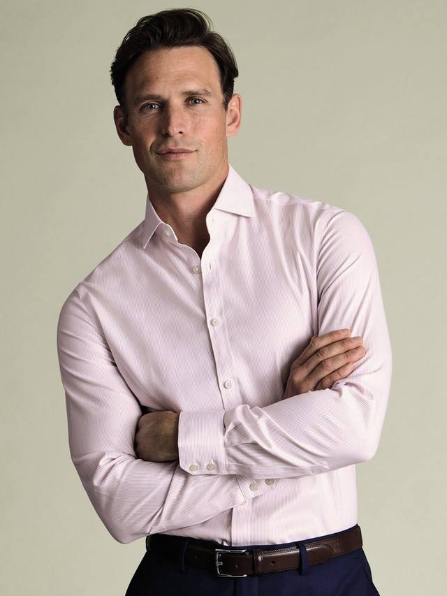 

Полосатая хлопковая рубашка Charles Tyrwhitt, Pink