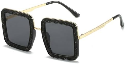 

Модные солнцезащитные очки большого размера с бриллиантами для женщин, стильные квадратные солнцезащитные очки с кристаллами, защита от ультрафиолета UV400 MTZJH, A - Black-black