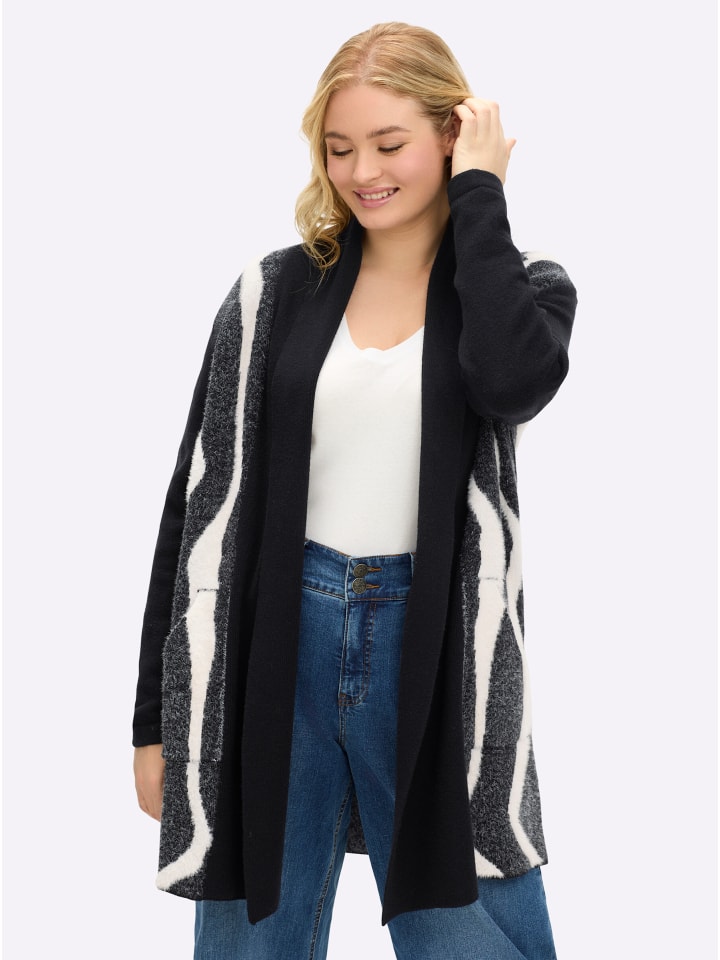 

Кардиган черного и бежевого цветов sheego