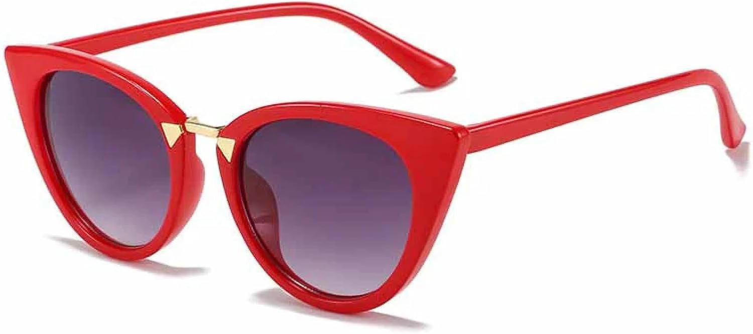 

Роскошные металлические солнцезащитные очки «кошачий глаз» для женщин и мужчин, винтажные модные очки для активного отдыха, путешествий, уличной фотографии, защита от УФ-излучения UV400 TKKTLLT, Red Gradient Gray