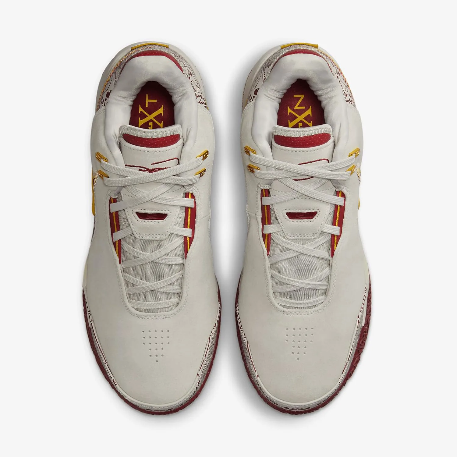 Мужские баскетбольные кроссовки Nike Lebron NXXT Gen AMPD, золотистый/багровый — фото 4