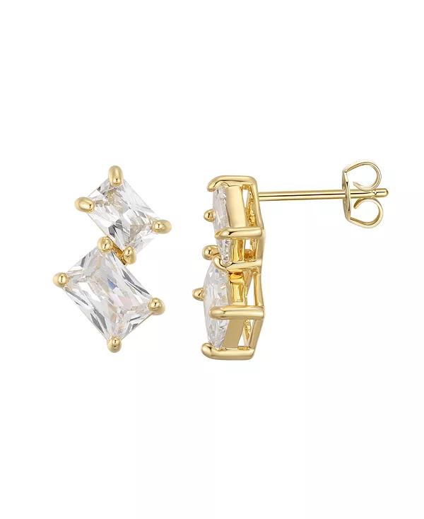 

Серьги с изумрудной огранкой и кубическим цирконием Macy'S, gold